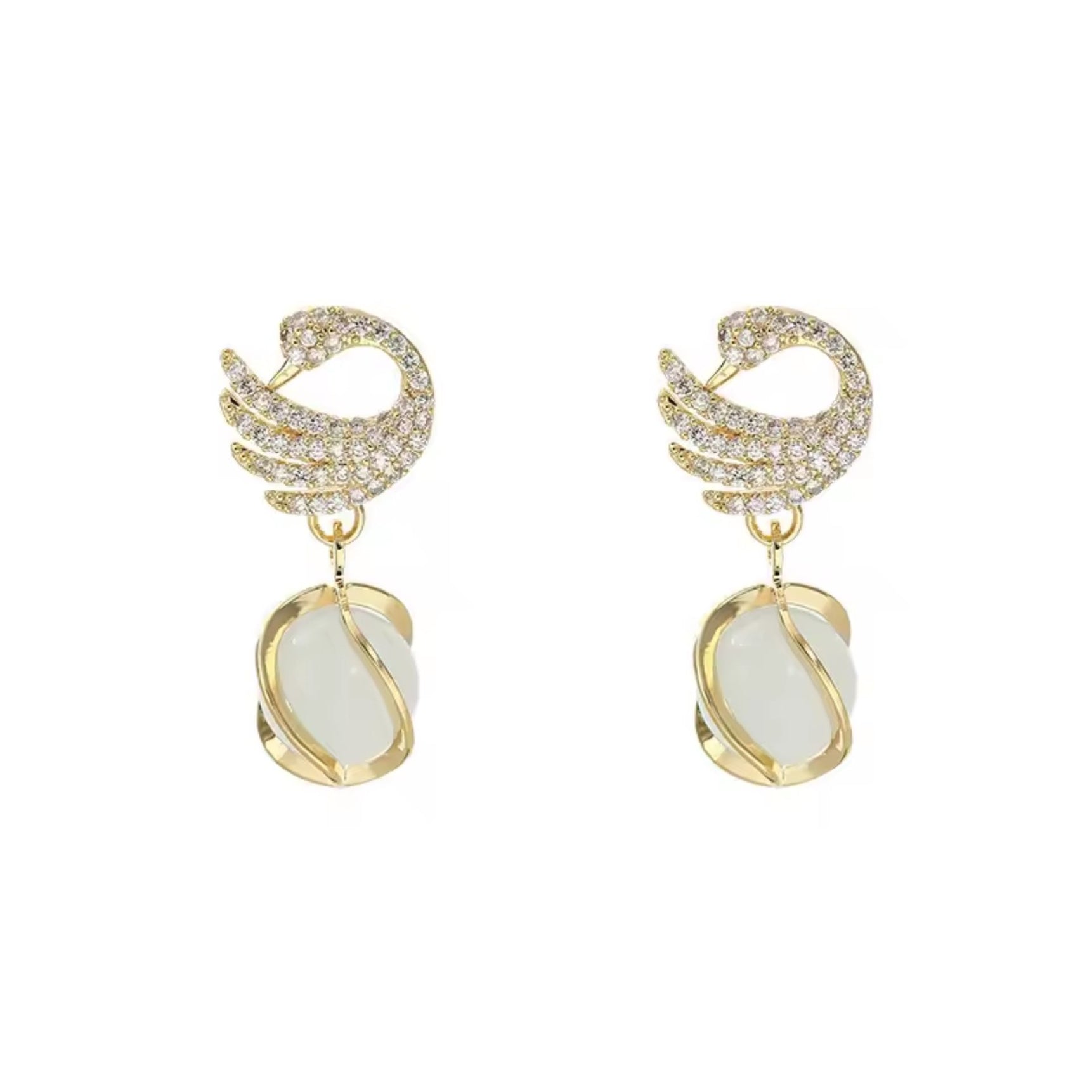 Graceful Swan Pearl Earrings