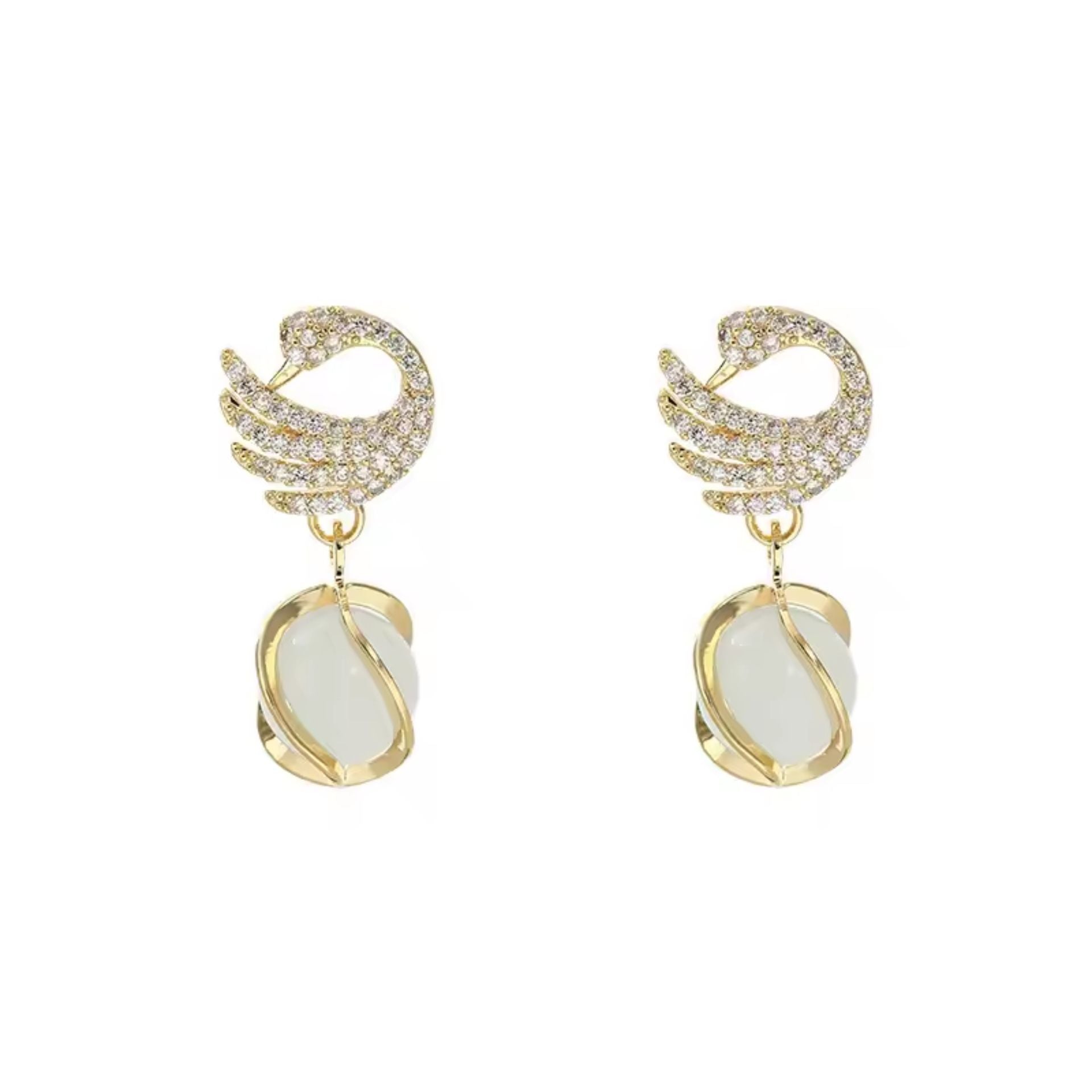Graceful Swan Pearl Earrings