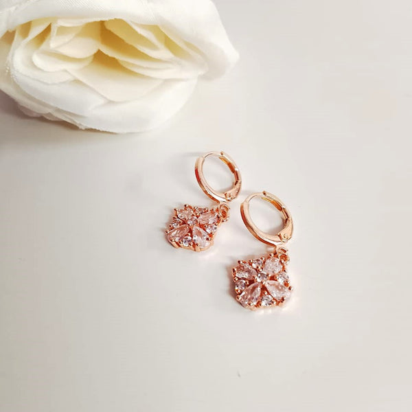 Zirconia Blossom & Pearl Hoop Earrings Combo