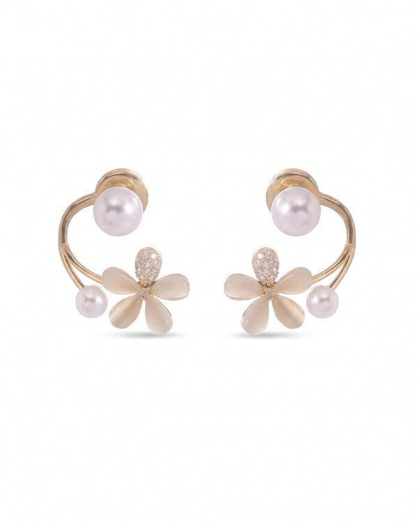 Sophisticated Elegant Flower Stud Earrings
