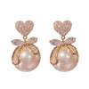 Heart Bow Pearl Earrings