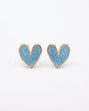 Blue Colour Heart Shape Studs Earrings