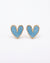 Blue Colour Heart Shape Studs Earrings