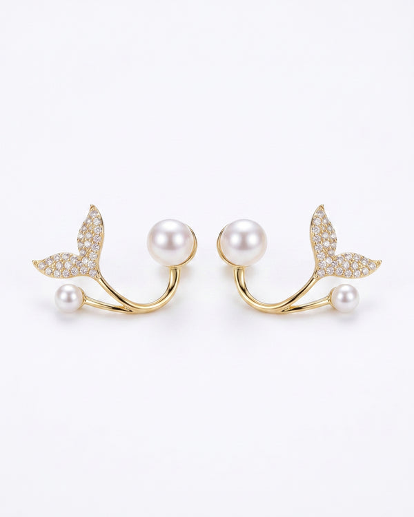 Crystal Mermaid Tail Stud Earrings