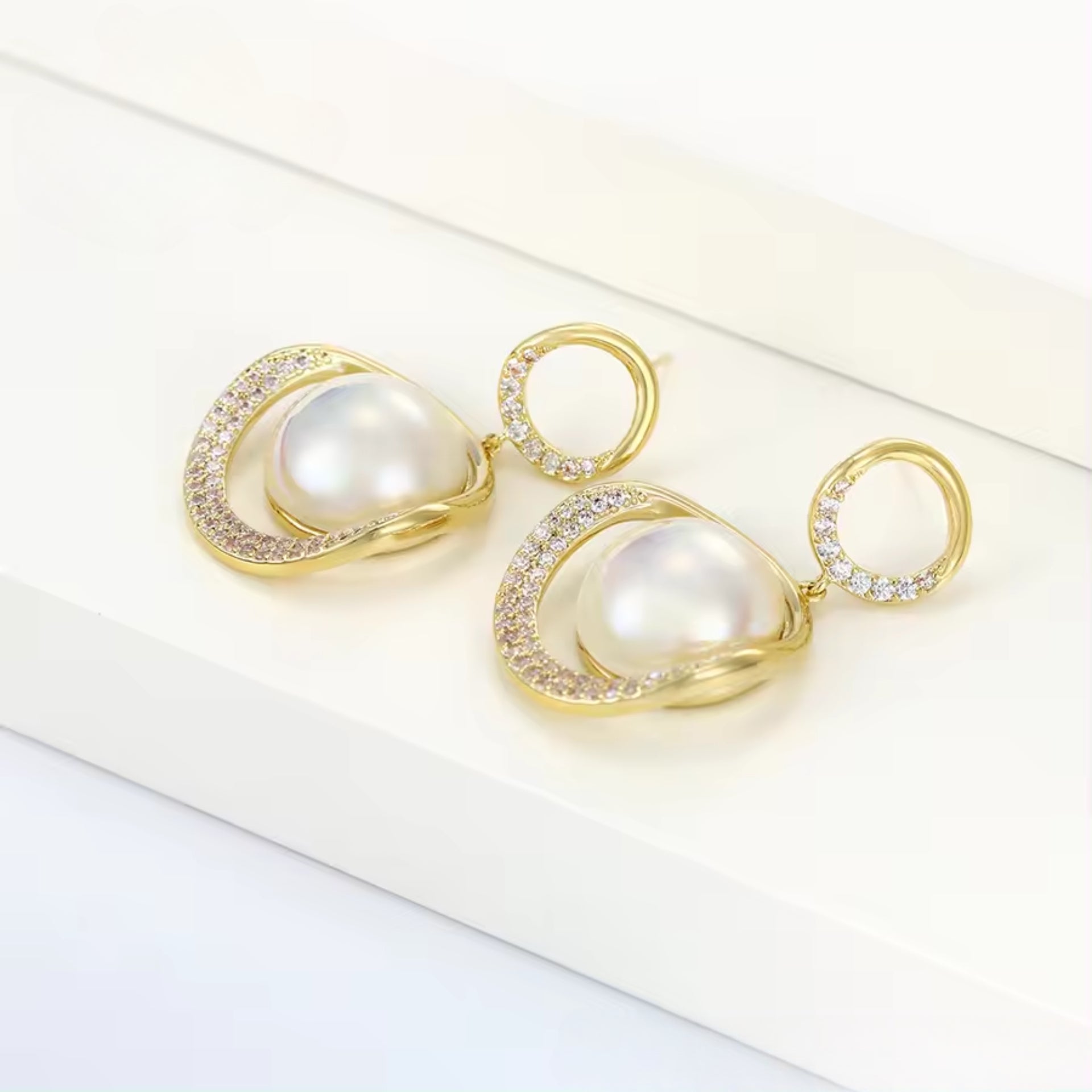 Classic Round Pearl Drop Earrings