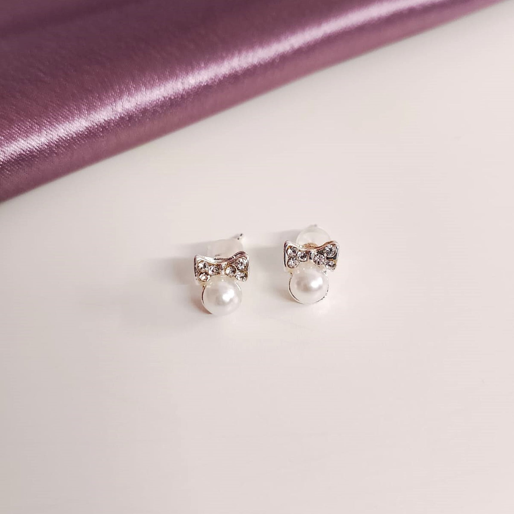 Scarlet Heart & Bow Stud Earrings Combo – Cute Pearl, Red Heart & Ball Studs for Women & Girls