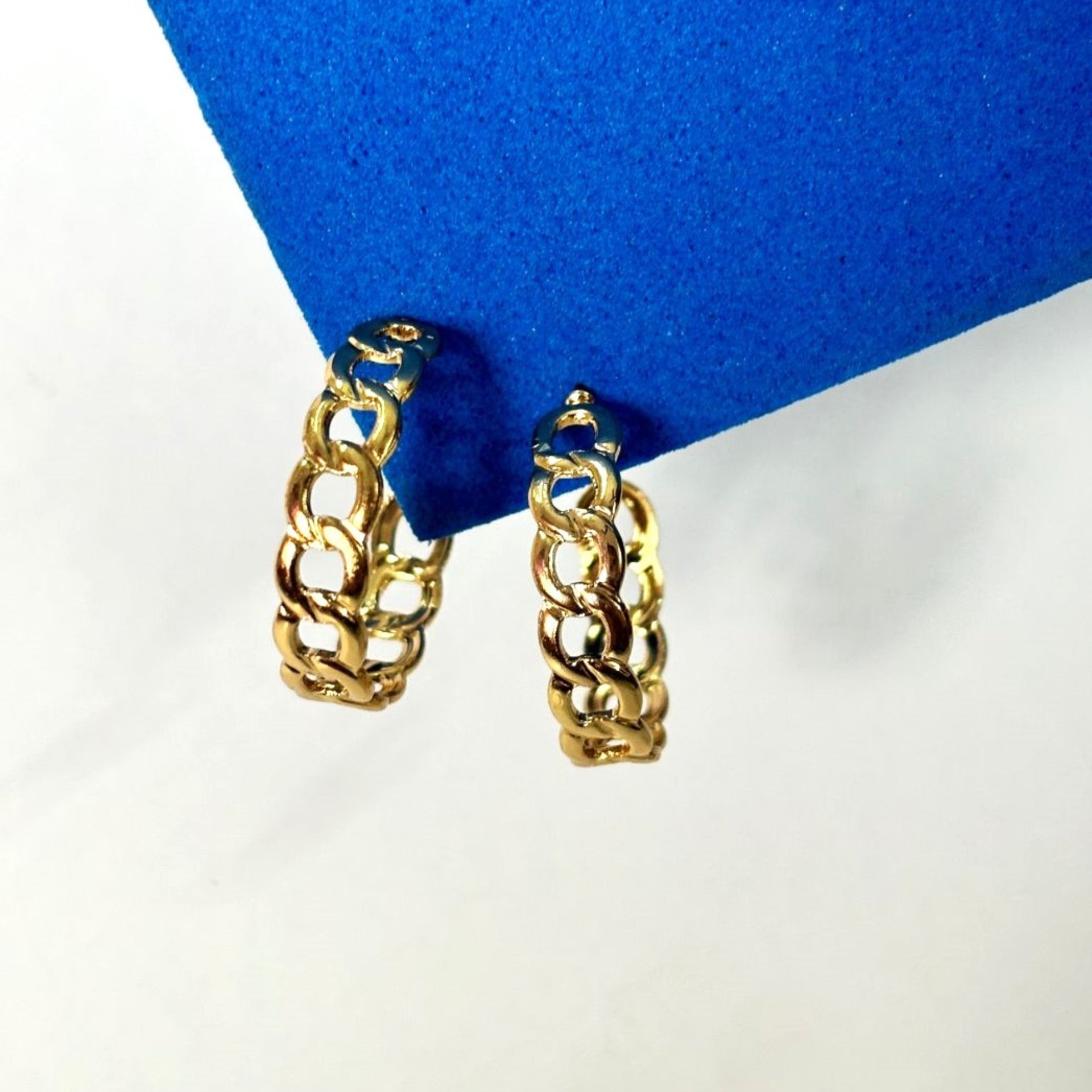 Golden Chain Link Hoop Earrings
