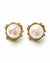 Bold Big Pearl Gold Stud Earrings