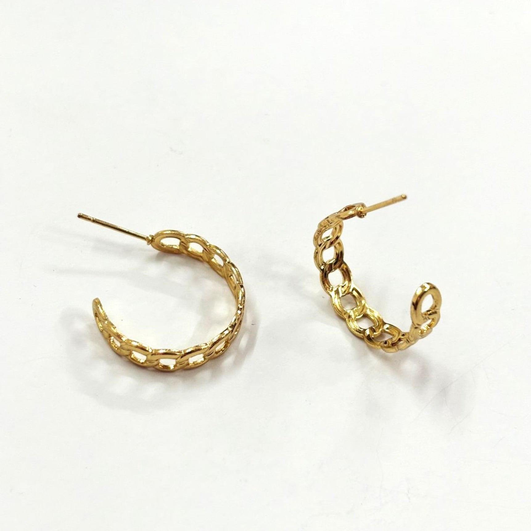 Golden Chain Link Hoop Earrings