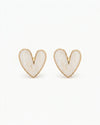 White Colour Heart Shape Studs Earrings
