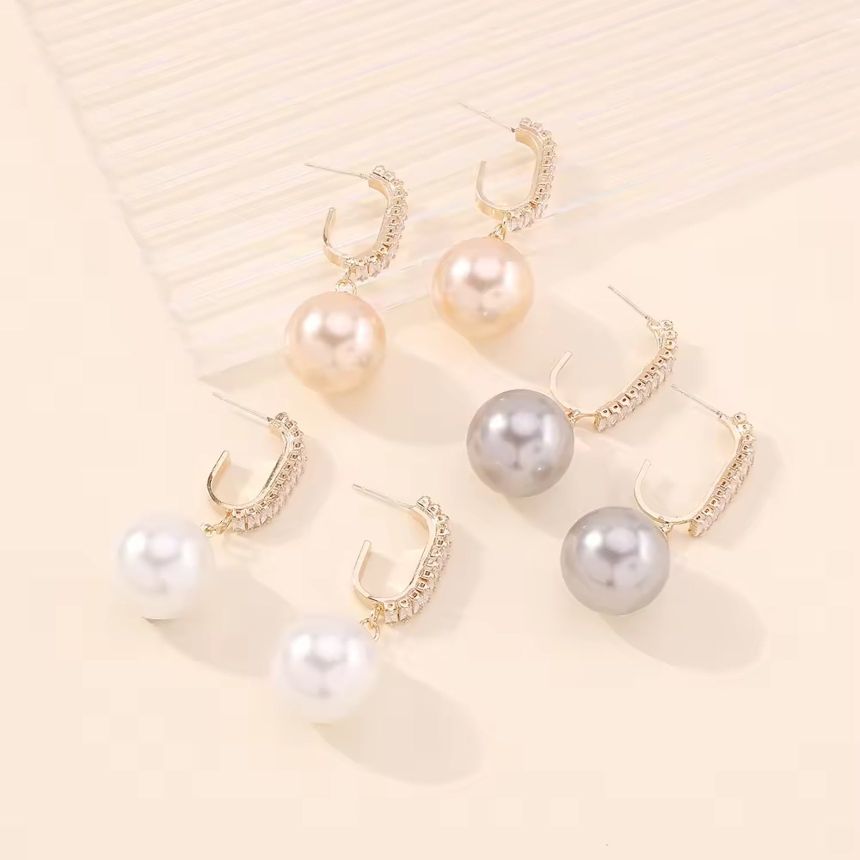 Sparkling Diamond Pearl Drop Earrings