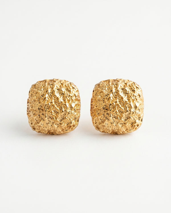 Gold Plated Square Studs Earrings