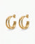 Golden Double Line Hoop Earrings