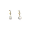 Sparkling Diamond Pearl Drop Earrings