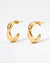 Minimalist Gold Plated C Shaped Chunky Hoop Earrings