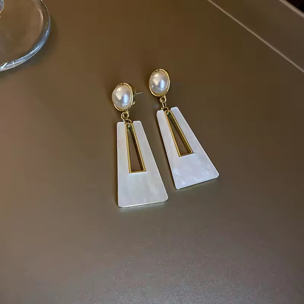 Pearl Marble Drop Earrings