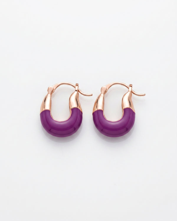 PURPLE Trendy Beads Hoops
