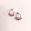 AD Flower Round Jhumka Red