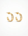 Twin Radiance Golden Hoops
