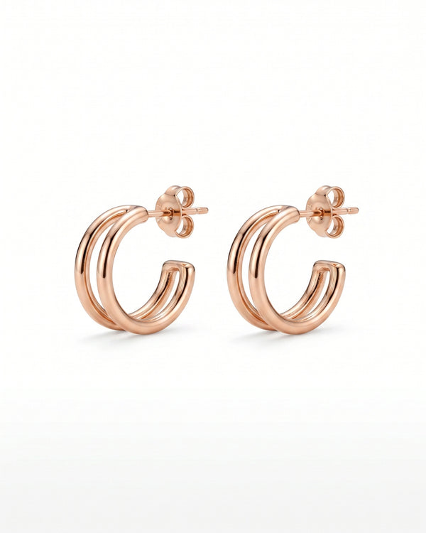 Golden Duo Hoops Earrings