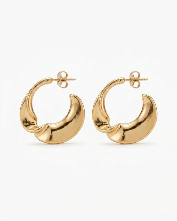 Golden Twist Elegance Hoops