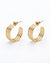 Triple Stripe Gold Hoop Studs – Minimal Daily Earrings for Women