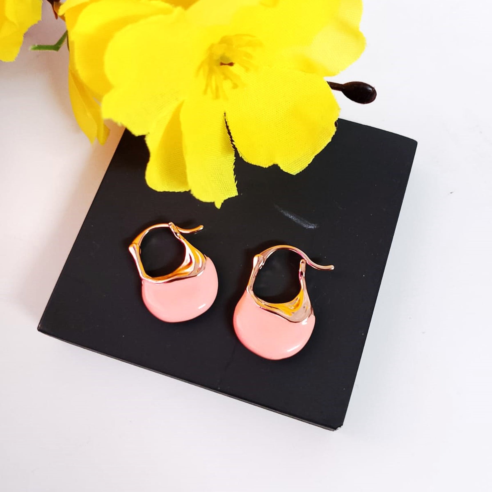 Blush Blossom Design Hoops