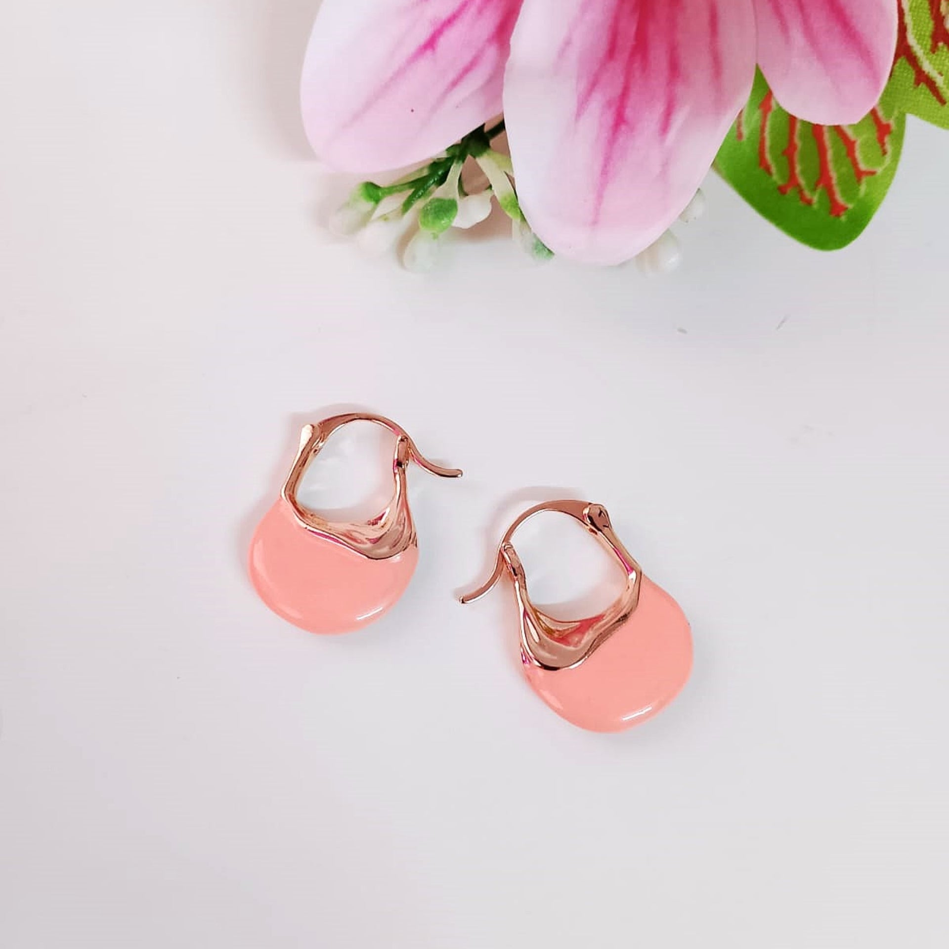 Blush Blossom Design Hoops