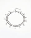Silver Pearl & Star Charm Bracelet – Dual Layer Elegant Design