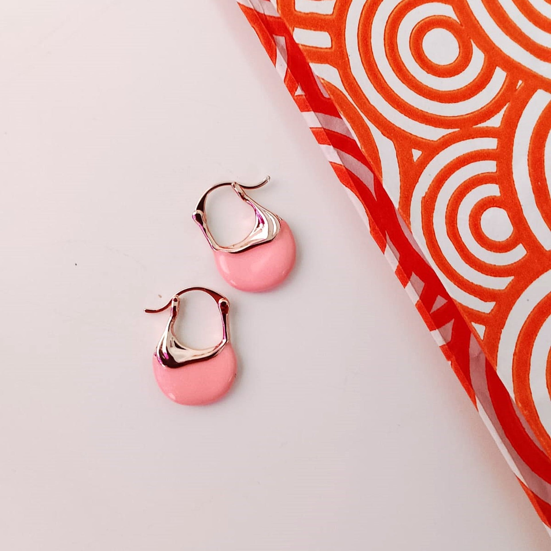 Blush Blossom Design Hoops