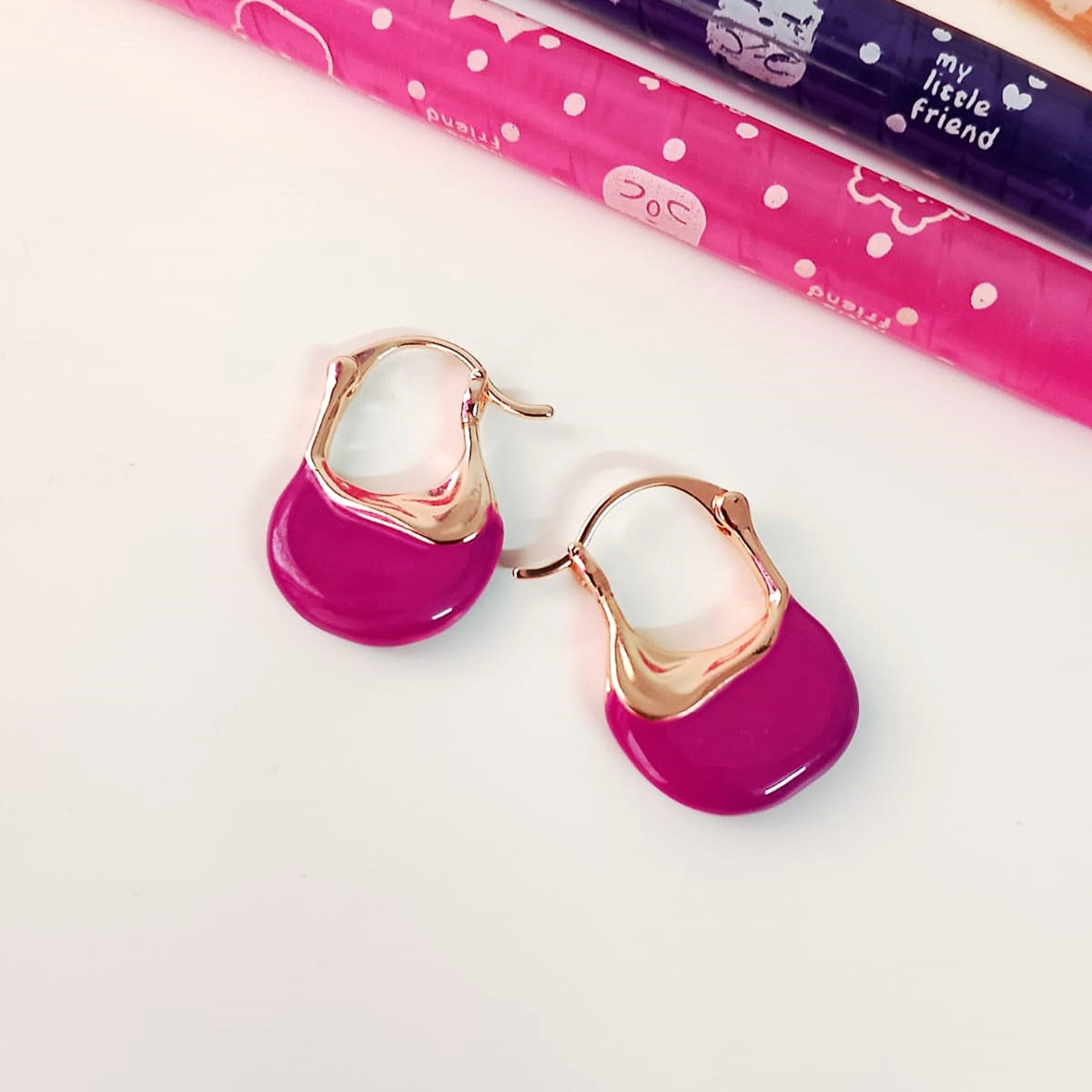 Amethyst Allure Design Hoops