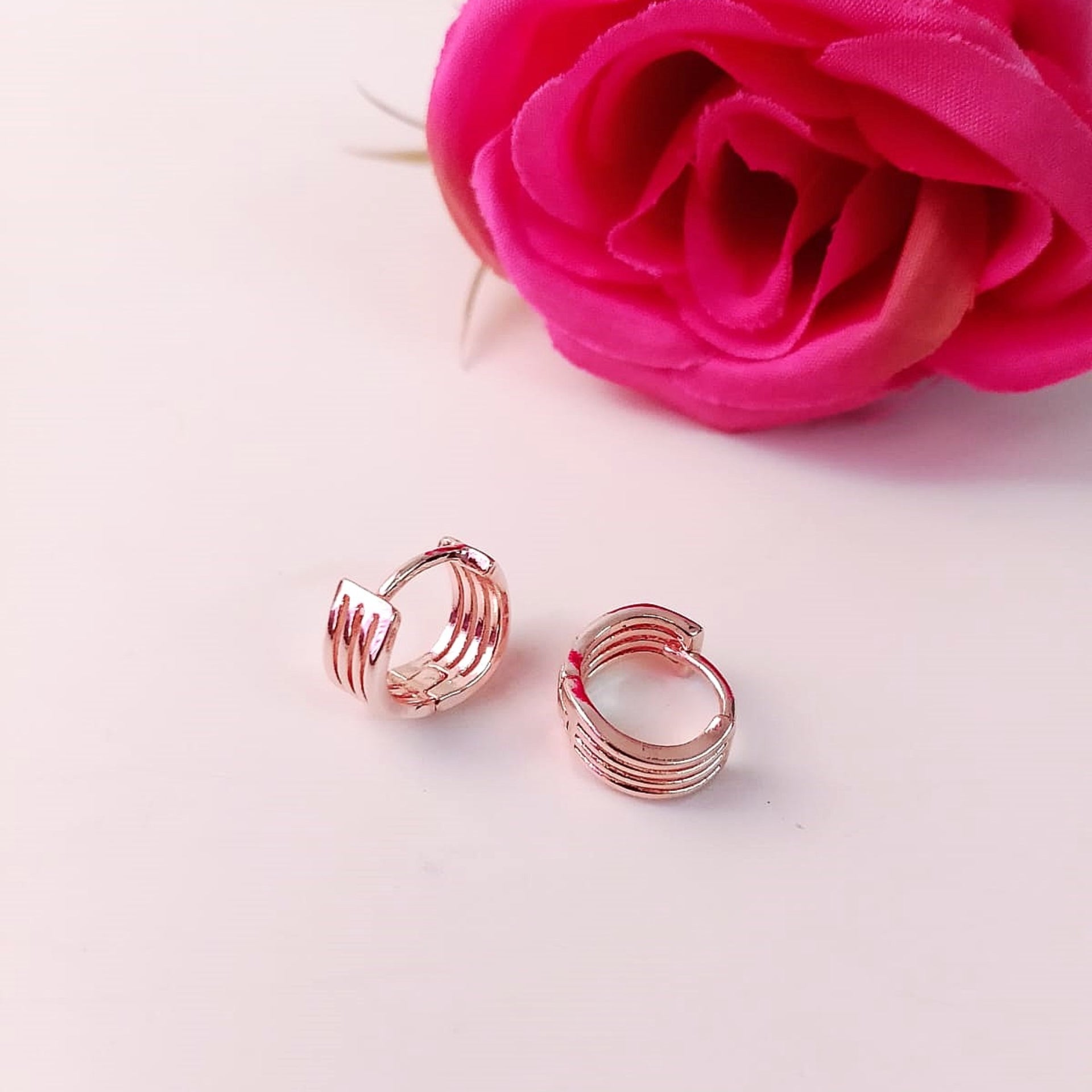 Rosegold Bobby Hoops Combo Set