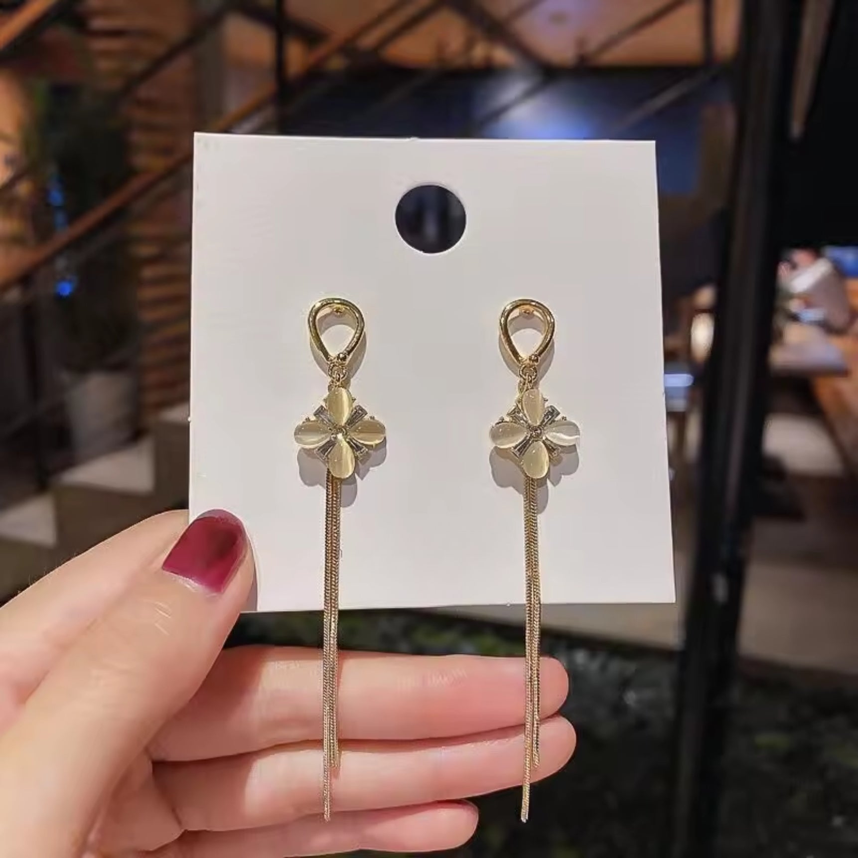 Floral Chain Drop Earrings