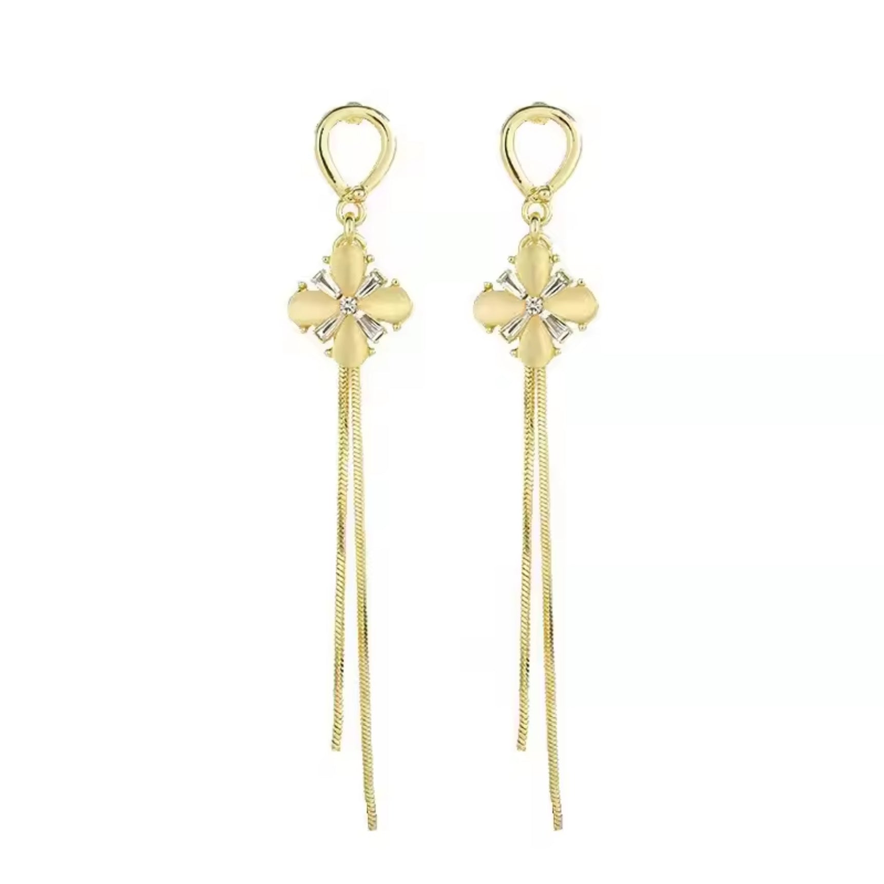 Floral Chain Drop Earrings