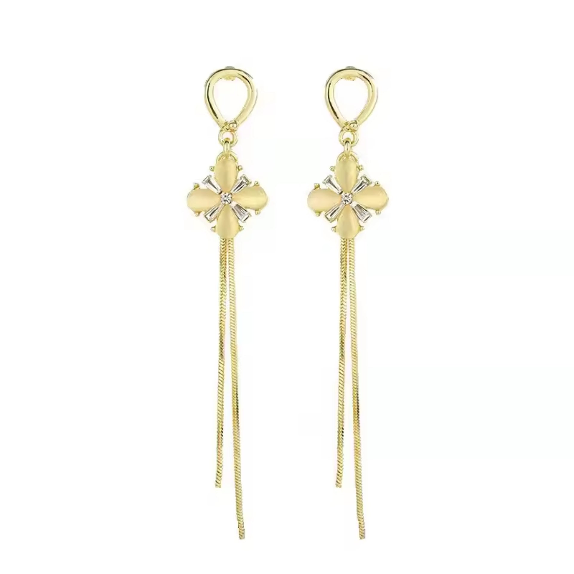 Floral Chain Drop Earrings