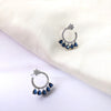 AD Flower Round Jhumka Blue