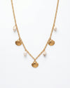 Gold Shell Pearl Charm Necklace