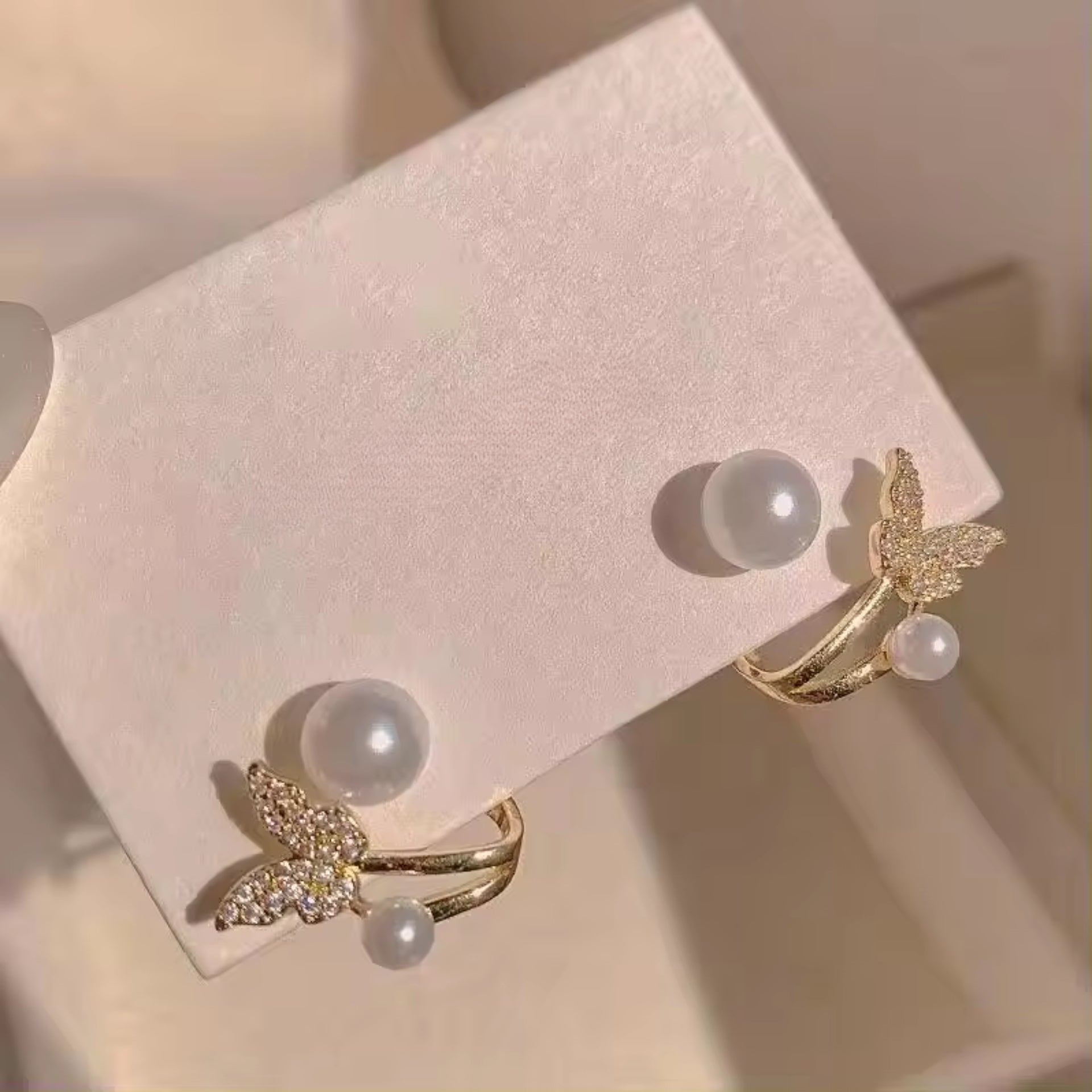 Brilliant Diamond Butterfly Stud Earrings