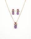 Royal Purple Floral Crystal Jewelry Set