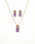 Royal Purple Floral Crystal Jewelry Set