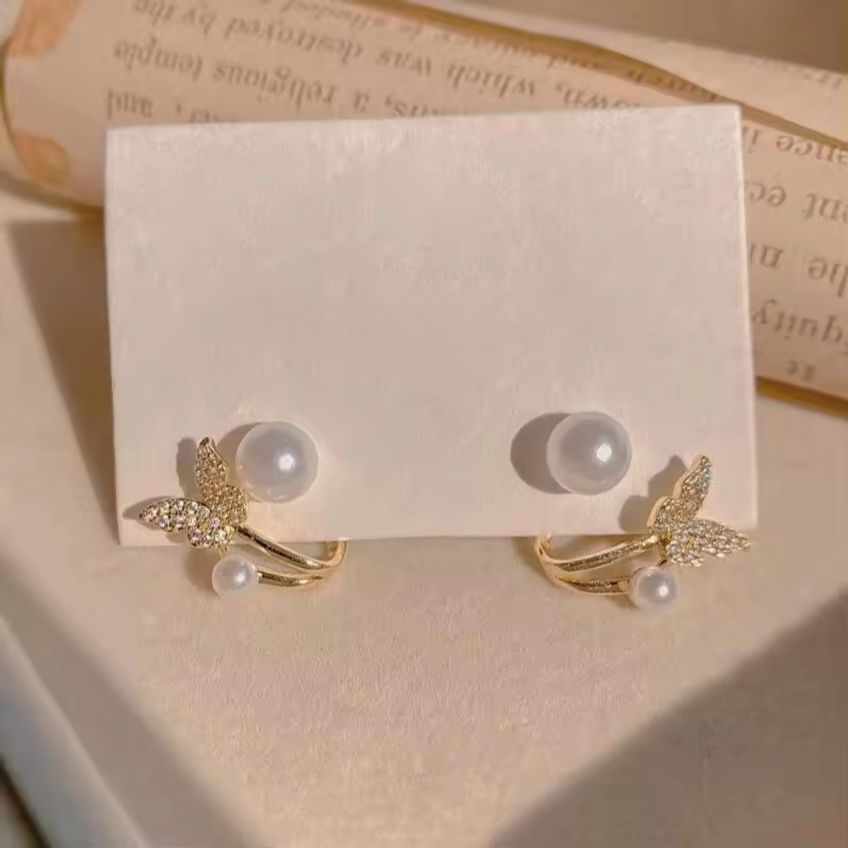 Brilliant Diamond Butterfly Stud Earrings