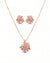 Pink Rose Floral Jewelry Set for Women