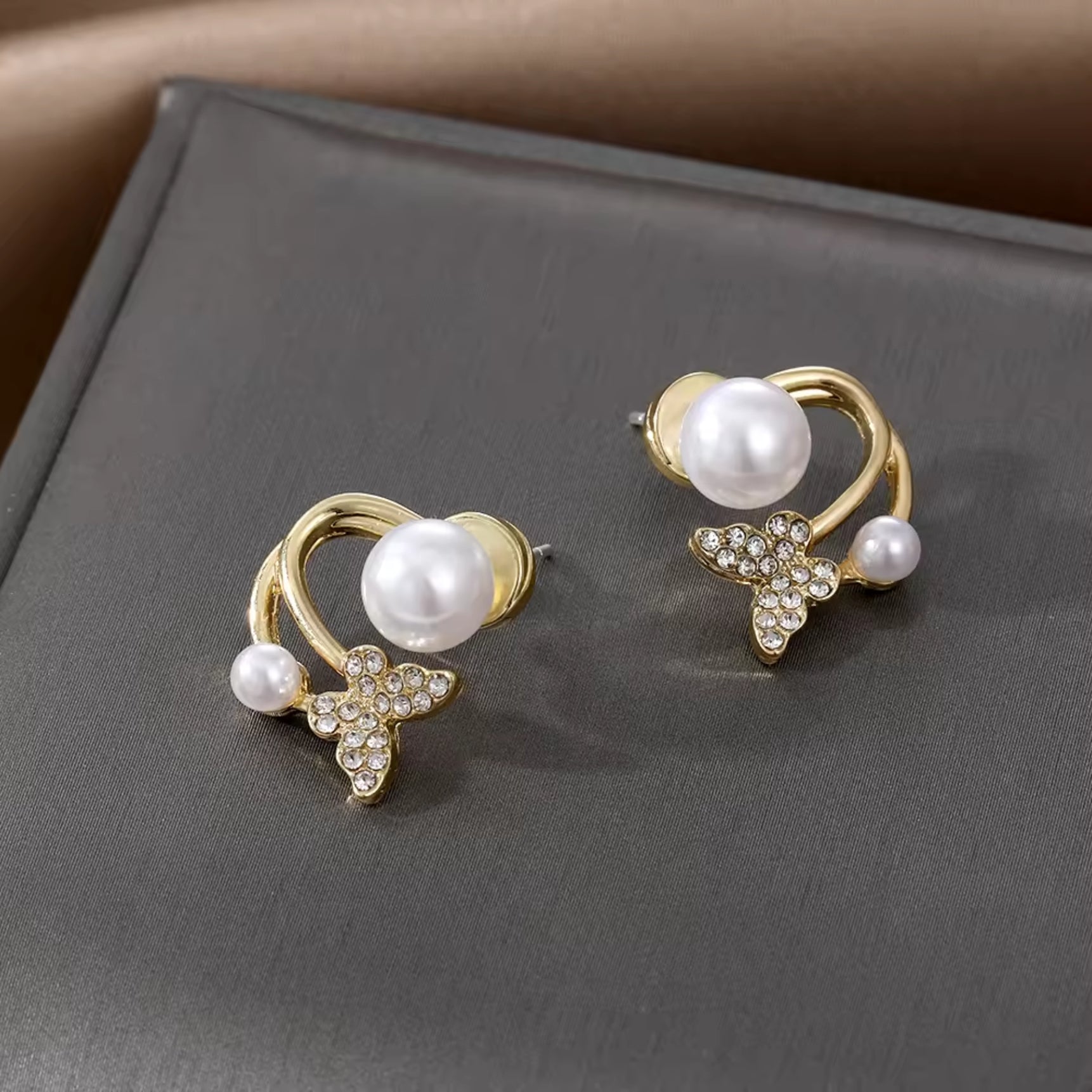 Brilliant Diamond Butterfly Stud Earrings