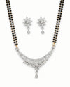Floral Diamond Mangalsutra Set with Earrings – Elegant Symbol of Love