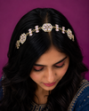 Traditional Pearl Golden Mattha Patti – Ethnic Bridal Forehead Jewelry