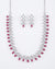 Radiant Zig Zag AD Red Necklace Set