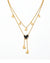 Stylish Double Layer Black Heart Chain Necklace
