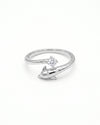 Silver Dolphin Ring with Crystal Accent