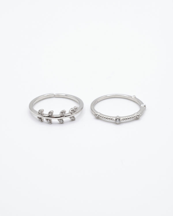 Minimal Silver Adjustable Dual Rings