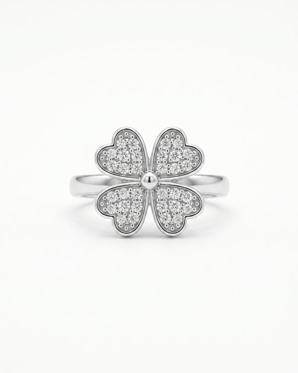 Four-Leaf Clover Anxiety Spinner Ring – Lucky Stress-Relief Jewelry